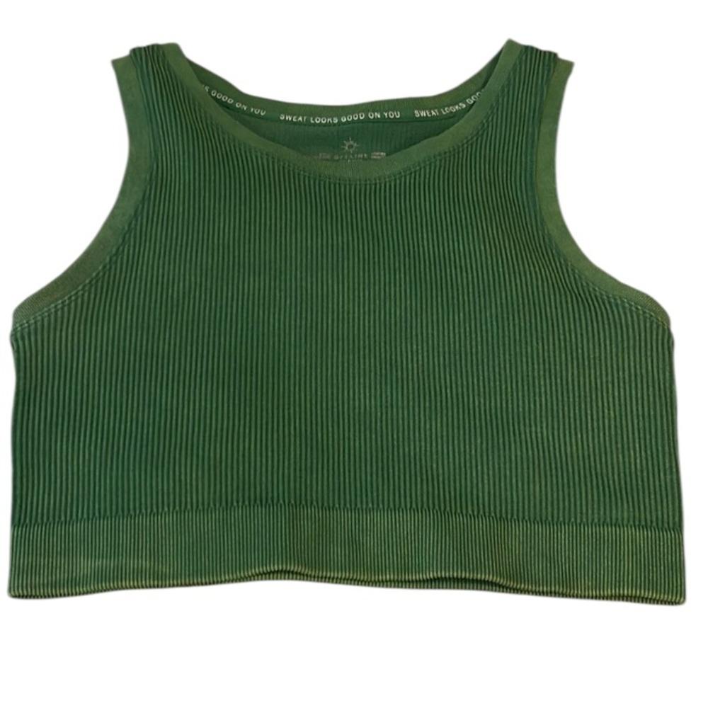 OFFLINE Aerie Ribbed Apple Green Tank/Sports Top/Crop